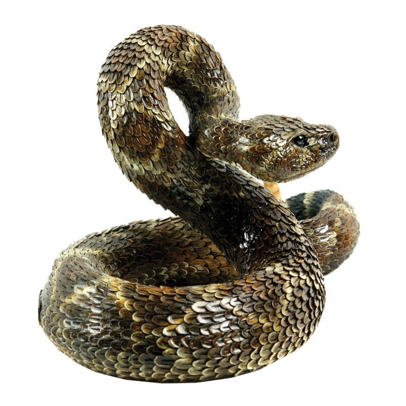 Michael Carr Designs 80057 Western Diamondback Rattlesnake Outdoor Statue, Large