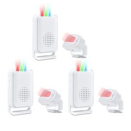 Nineleaf Motion Detector, Door Alarm, Store Door Alarm, Commercial Door Alarm, 17 Tones, 5 Volume Levels, Vibration Function, 918ft Range, 4 LED Indicators, 3PK