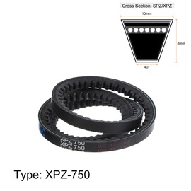 sourcing map XPZ750 V-Belt Drive Belt 750 mm Pitch Length Rubber for Power Transmission