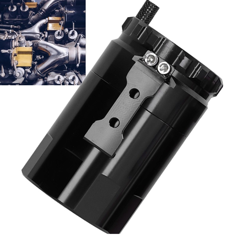 Universal Auto Oil Catch Can Breather Reservoir with Mounting Parts