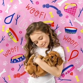 Dog Happy Birthday Backdrop Print - Dog Themed Party Supplies, Best Decorations for Photography Background and Wall Decor | Photo Booth Backdrops for Dogs Parties Indoor & Outdoor 4 x 4 ft (Pink)