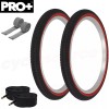 PRO+ Bicycle 20" x 1.75" Black/Red SEMI-SLICK Tread (2) TIRE,TUBE,& RIMSTRIP