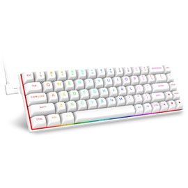 E-YOOSO Rapid Trigger Gaming Keyboard, Magnetic Switches&Adjustable Actuation - Compact 68 Keys Mechanical Keyboard • PBT Keycap • RGB Backlit White