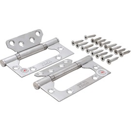 BGS Diy 80909 | Hinge Set | Stainless Steel | for Space-Saving Installation | 100 x 50 mm | 2-Piece Set