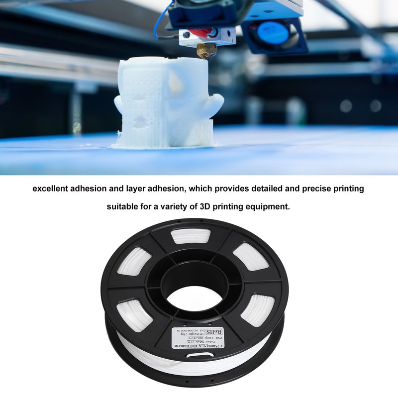 3D Printer Filament White 1.75mm 8.8oz Net Weight 180 to