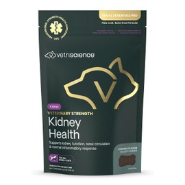 Vetriscience Veterinary Strength Kidney Health Chews - Balanced Kidney Support for Pets - Feline & Canine Renal Support - Holistic Formula - Chicken Liver Flavor - 60 Count
