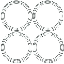 Wire Wreath Frame 14 Inch Round Metal Wreath Form Floral Decorations On Weddings Christmas Thanksgiving DIY Party Celebrations 4 Pieces