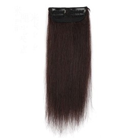 Funyn 2pieces Thick Straight Hair Pieces Adding Hair Volume Seamless Hair Topper Synthetic Invisible Clips in Hair Pieces Fluffy Hair Pad Hair Extension for Hair Loss (12INCH/30CM, Dark Brown)