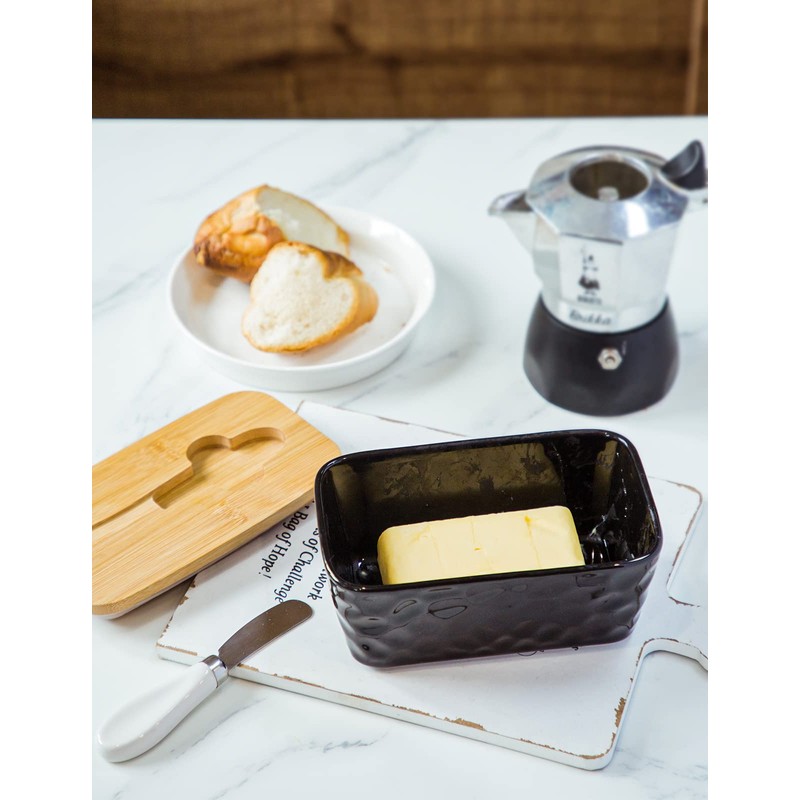 Butter Dish with Lid, Large Butter Dish for Countertop, Ceramic