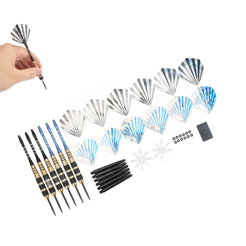 6Pcs Darts Professional Exquisite Stainless Steel Tip Darts Set with