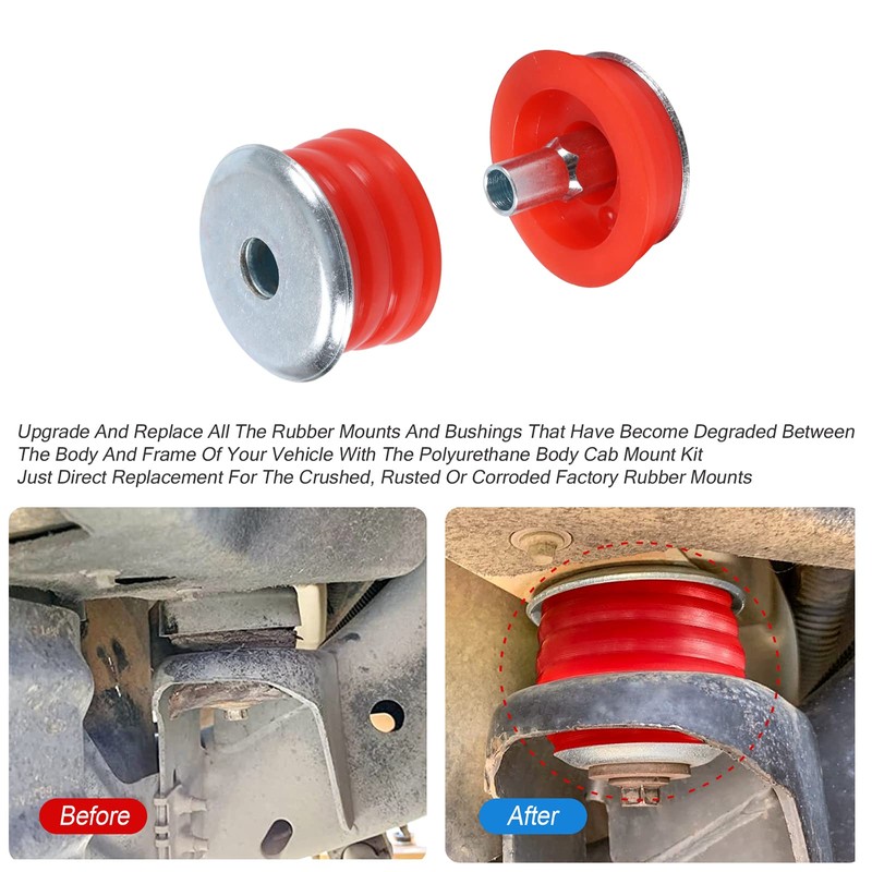 Body Mount Bushing Kit Polyurethane Body Cab Mounts Steel Sleeves