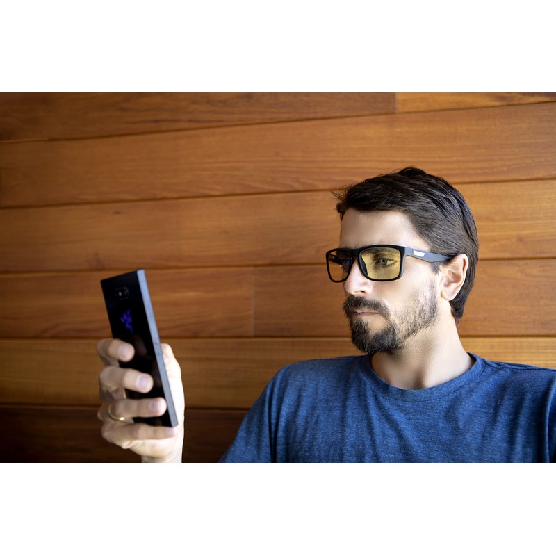 GUNNAR Gaming Glasses - Intercept Onyx Amber Lens - Blue