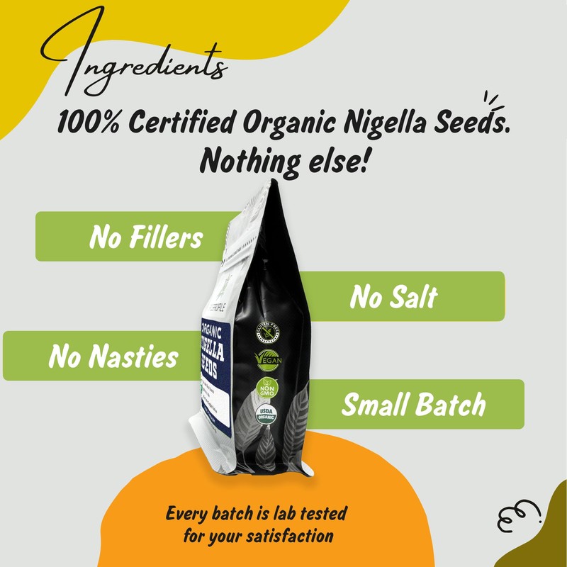 Spice Profile USDA Organic Nigella Seeds, Lab Tested for Heavy