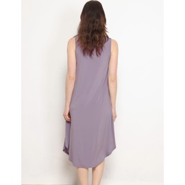 GYS Premium Sleeveless Nightgowns for Women Soft Bamboo Viscose V Neck Tank Pajama Dress, Violet, X-Large