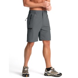 iCKER Mens Cargo Shorts Quick Dry Outdoor Hiking Shorts with Zip Pockets Lightweight Golf Shorts,Grey GL031,XL