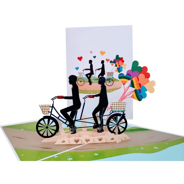 iGifts And Cards Gay Happy Fun Day 3D Pop Up Greeting Card - Valentine's Day, Fathers' Day, Romantic, Engagement, Anniversary, Wedding, Pride, Lovers, Grooms, Couple, Men, Boyfriend, LGBT