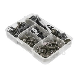 JNNJ 177 Pieces Screw Set Motorcycle Fairing Screws Kit, Motorcycle Windscreen Fairing Screws, Motorcycles Modified Accessories Screw Set (Titanium)