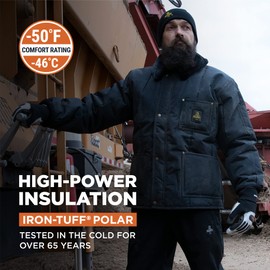 RefrigiWear Men's Iron-Tuff Polar Jacket, Insulated Work Jacket, -50°F Comfort Rating, (X-Large)