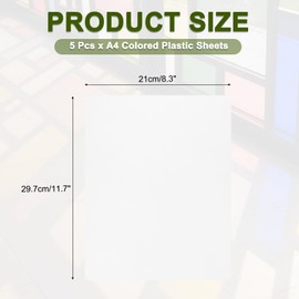 sourcing map 5 Pcs Colored Plastic Sheets, A4 Transparent Amber Film Color Correction Gel Light Filter Waterproof 11.7 x 8.3" Sheet for DIY Crafts,LED Lighting,Photo (Transparent)