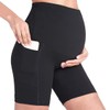 Buliezy Schwarze Umstands-Yoga-Shorts, hoch über Bump, Shapewear hohe Taille, Nahtlose