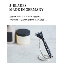 Chic Schick Quattro 5 Titanium Combo Pack (Holder with Blade) + 4 Replacement Blades, 5 Blade Razor Shaving, German Replacement Blade 1 Piece (x1)