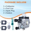 Hyceker Carburetor Kit with Gasket Spark Plug Fuel Line for
