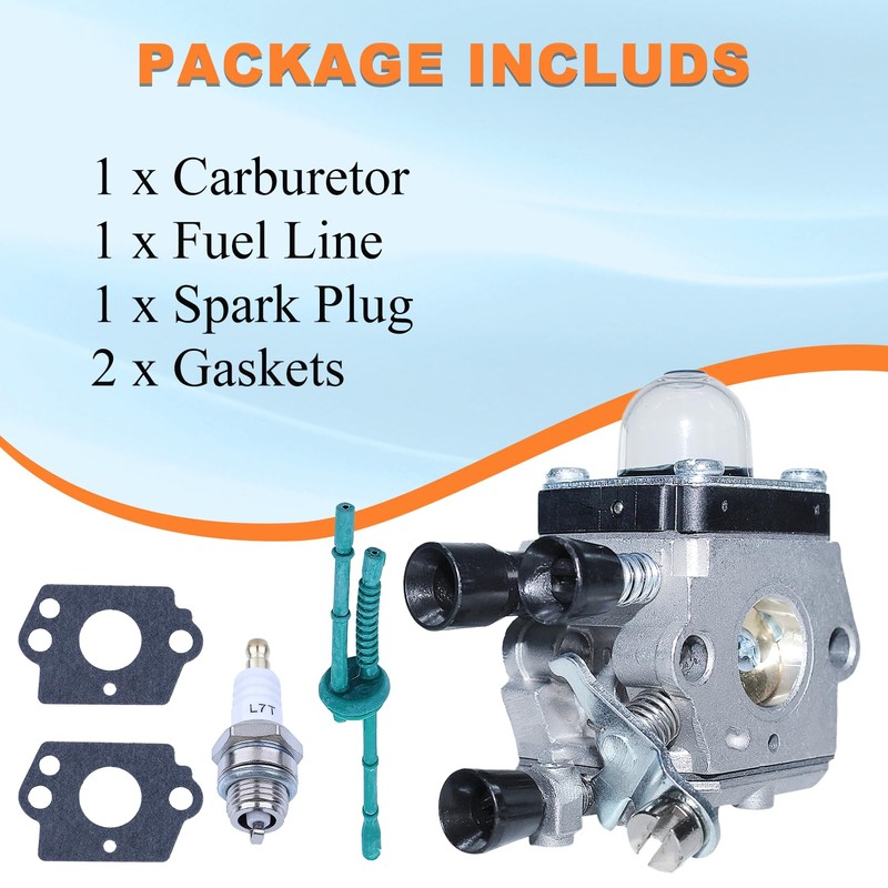 Hyceker Carburetor Kit with Gasket Spark Plug Fuel Line for