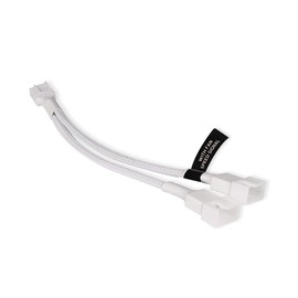 Alphacool 18722 Y-Splitter 4-Pin to 2x 4-Pin PWM 15 cm White Cable Modding Sleeved