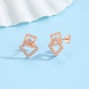 Kamise Silver Stud Earrings, 925 Sterling Silver Square Stud Earrings