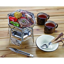 Captain Stag UG-2042 Mesh Barbecue Net, Hexa, Stainless Steel Tabletop Grill (S), UG-94 Replacement Part, Silver