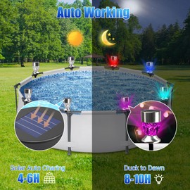 8 Pack Pool Lights for Above Ground Pools, Solar Pool Lights, Waterproof Swimming Pool Accessories Night Lights, Outdoor Swimming Pool Fence Decoration Accessories for Frame Swimming Pools