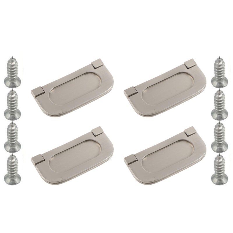 4pcs Flush Ring Pull Zinc Alloy Cabinet Drawer Pull Handle,