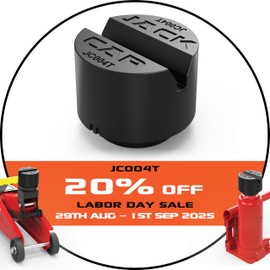 Jack Cap JC004T 2-in-1 Universal 4 Ton Bottle Jack Pad & Floor Jack Pad, Rubber Slotted Pinch Weld Protector Puck, Engineered in USA (1-Pack)