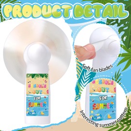 Tuanse 24 Pcs School's out for Summer Fans Happy Last Day of School Bulk Mini Portable Handheld Personal Battery Powerful Small Pocket Fan for Summer Party Favors Decors Gifts 24 Guests