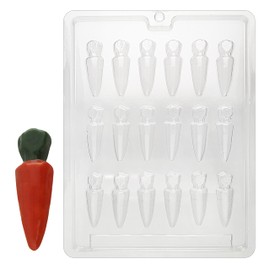 CybrTrayd Chocolate Candy Mold – Small Carrots – 18 Cavities 2-5/16” x 5/8” x 5/16” – For Candy, Cookies, Chocolate, Soap & Plaster – Includes Instructions