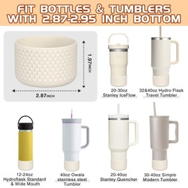 WUQID Heart Shaped Texture Silicone Boot Compatible with Stanle Quencher H2.0 & IceFlow Flip 20oz 30oz 40oz & Hydroo Sport Flask 12-24oz, Anti-Slip Bottle Bottom Sleeve Cover for 2.8-2.95in Bottom