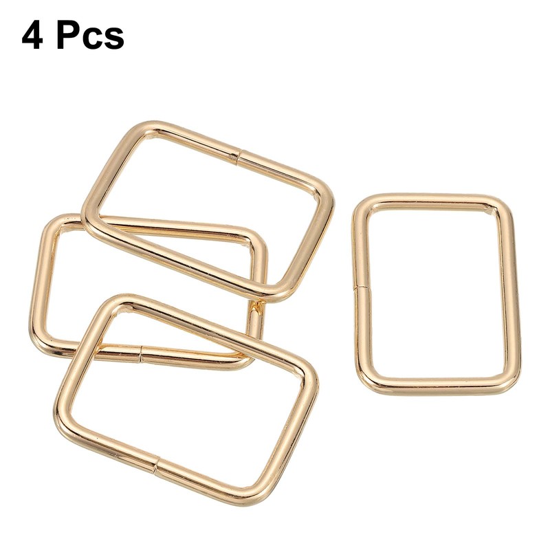 sourcing map 4Pcs Metal Rectangle Ring, 1 1/2 x 1
