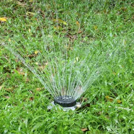 Metal 9-Pattern Turret Lawn Sprinkler, 9 Pattern Garden Sprinkler with Heavy-Duty Metal Base, Great for Small, Shaped, Medium-Sized Yard Areas, Coverage Area Up to 1,022 Sq.Ft