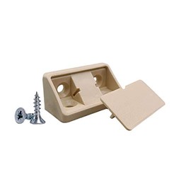 (Pack of 20) Beige Shelf Brackets 44 x 20 x 20 mm, Furniture Corner Connectors Plastic 90 Degree Corner Brace Joint, Right Angle, Screws Included (20, Beige)