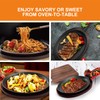 DVK Sizzling Plate with Wooden Base Fajita Skillet with Scald