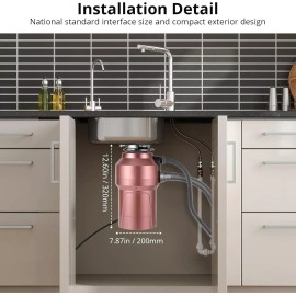 Garvee 560W Garbage Disposal Continuous Feed Food Waste Disposer Cleaner W/ Air Switch