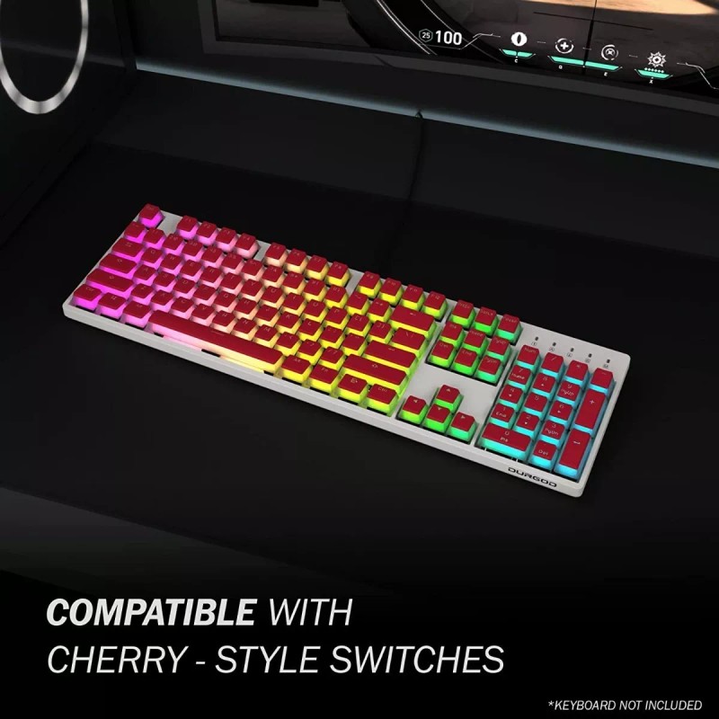 HK Gaming 108 Teclas Keycaps Para Teclado Mecánico Cherry Mx