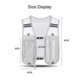 MOLICRAIN Running Hydration Vest Backpack, Lightweight & Breathable Running Vest Phone Holder for Women Men, 5L Hydration Pack for TrailRunning Hiking Cycling Marathon(Grey)