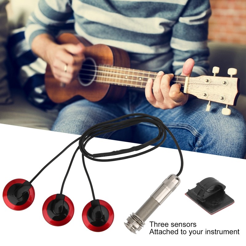 Guitar Piezo Pickup Transducer Removable for Acoustic Guitar Ukulele Thumb