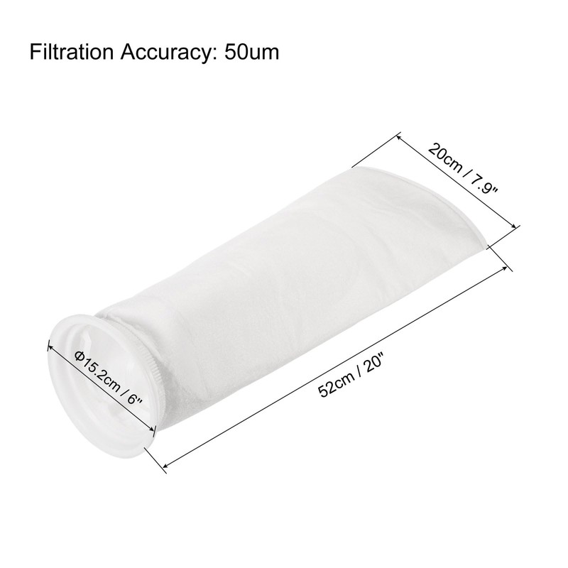 PATIKIL 6 Inch Ring Filter Socks 50 Micron, Mesh Bags