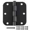 12 Pack Matte Black Door Hinges 3 1/2 Interior Rounded