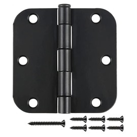 12 Pack Matte Black Door Hinges 3 1/2 Interior Rounded Hinge 3.5 Inch with 5/8" Radius Corners 3 ½"Door Hardware Controls Garage Factory Cabinet Box Indoor Rv House Home