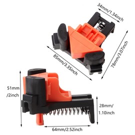 4 Pieces Woodworking Corner Clamps, Multifunctional 90 Degree Right Angle Spring Fixer DIY Wood Hand Tool for Making Picture Frame Carabiners