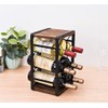 SODUKU Rustic Wood Countertop Wine Rack 6 Bottles No Need