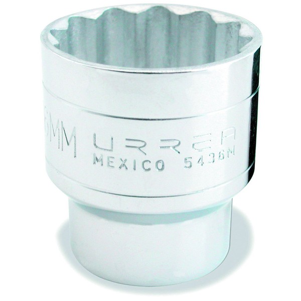 Urrea 5436M 1/2-Inch Drive 12-Point 36mm Long Chrome Socket